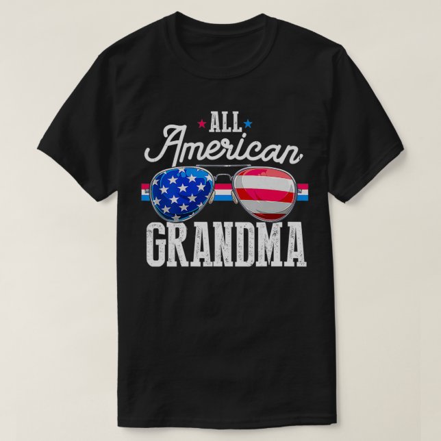Family 4th Of July s Matching Grandma American Fla T-Shirt (Design vorne)