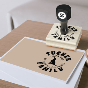 FAMILY Address Hund Image Rubber Briefmarke Gummistempel