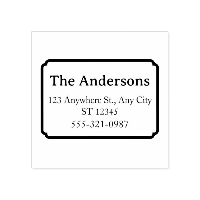 Family Address Stamp – Name, Address & Phone Gummistempel (Prägung)