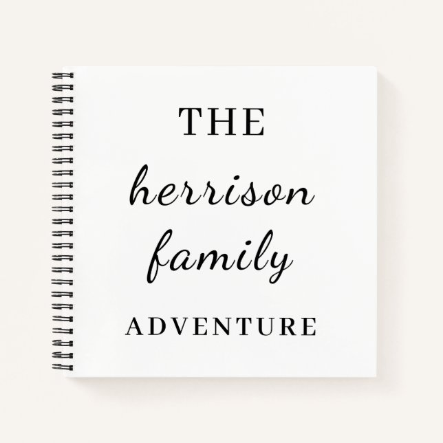Family Adventures Modern Minimal Design Notizbuch (Vorderseite)
