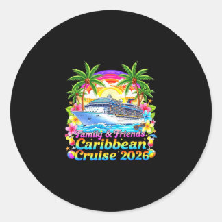 Family And Friends Caribbean Cruise 2026 Tee Beach Runder Aufkleber