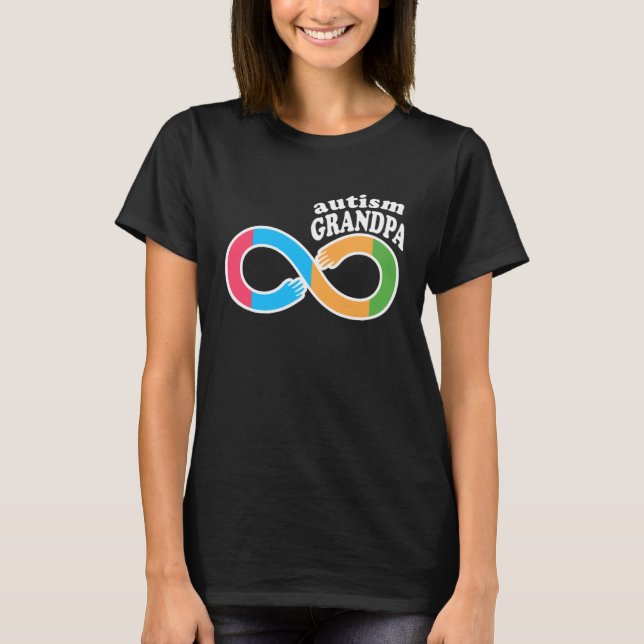 Family Autism Awareness Grandpa Rainbow Infinity S T-Shirt (Vorderseite)