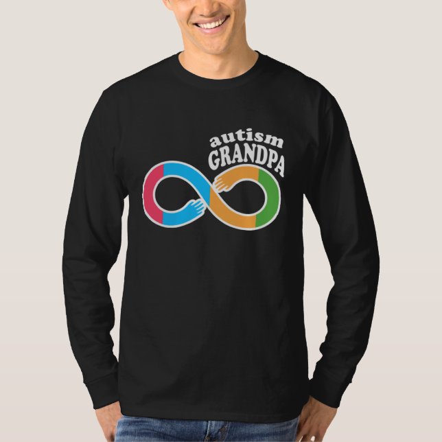 Family Autism Awareness Grandpa Rainbow Infinity S T-Shirt (Vorderseite)