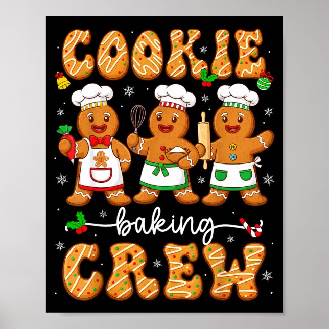 Family Baking Team Funny Cookie Christmas Cookie B Poster (Vorne)
