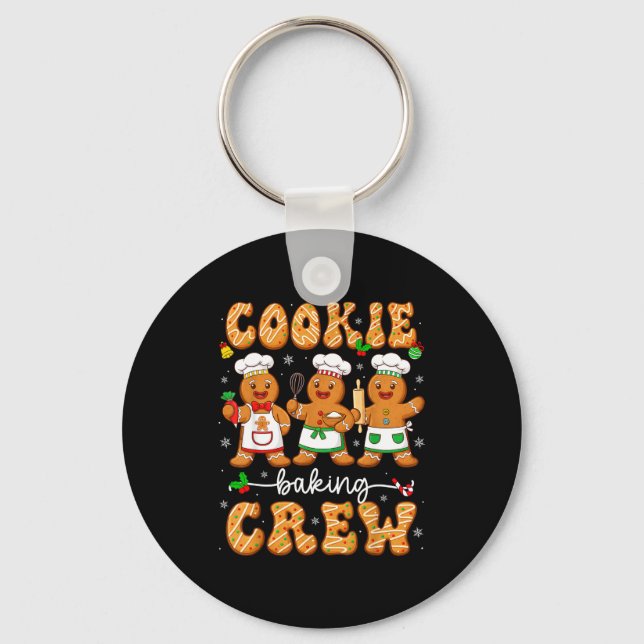 Family Baking Team Funny Cookie Christmas Cookie B Schlüsselanhänger (Vorderseite)