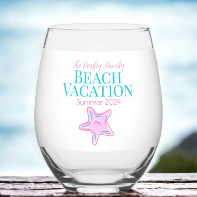 Family Beach Cruise Wiedersehen Vacation Starfish Weinglas Ohne Stiel (Von Creator hochgeladen)
