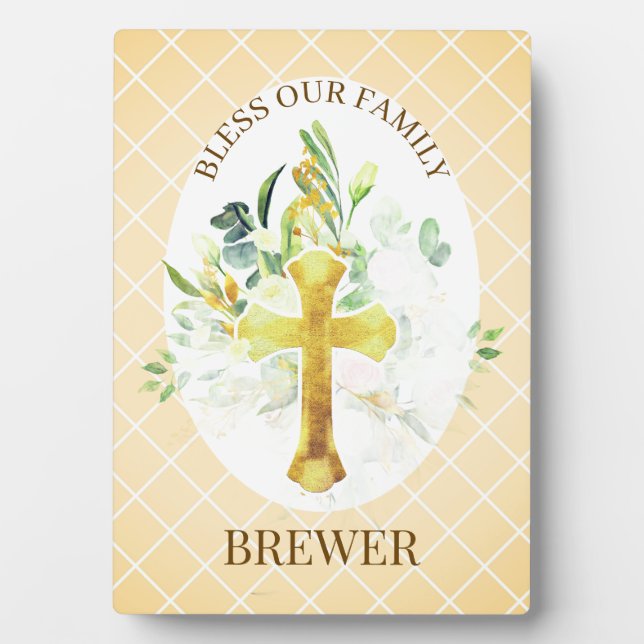 Family Blessing Christian Gift Plaque Fotoplatte (Vorderseite)