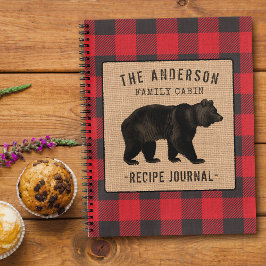 Family Cabin Bear Red Buffalo Kariertes Rezept Jou Notizbuch
