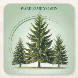 Family Cabin Square Untersetzer Set