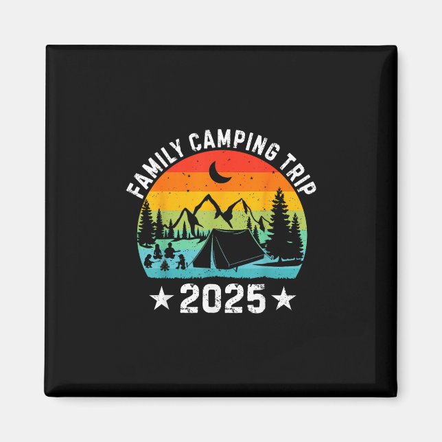 Family Camping Trip 2025 Matching Crew Summer Vaca Magnet (Vorne)
