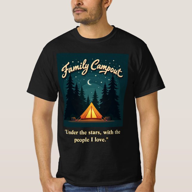 Family Campout 2025 – Retro Tent Night Tee (Vorderseite)
