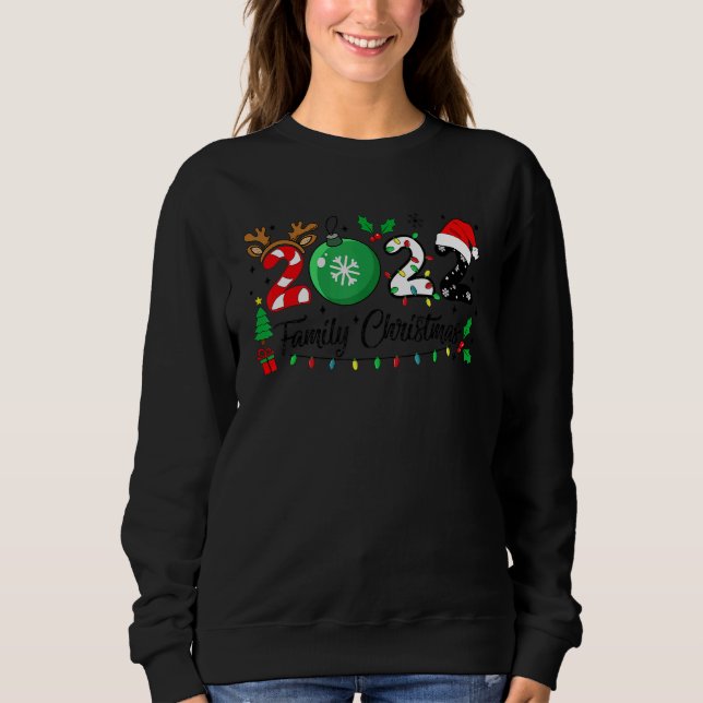 Family Christmas 2022 Merry Xmas Tree Light Garden Sweatshirt (Vorderseite)