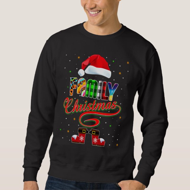 Family Christmas 2022 Squad Xmas Santa Pajama Leop Sweatshirt (Vorderseite)
