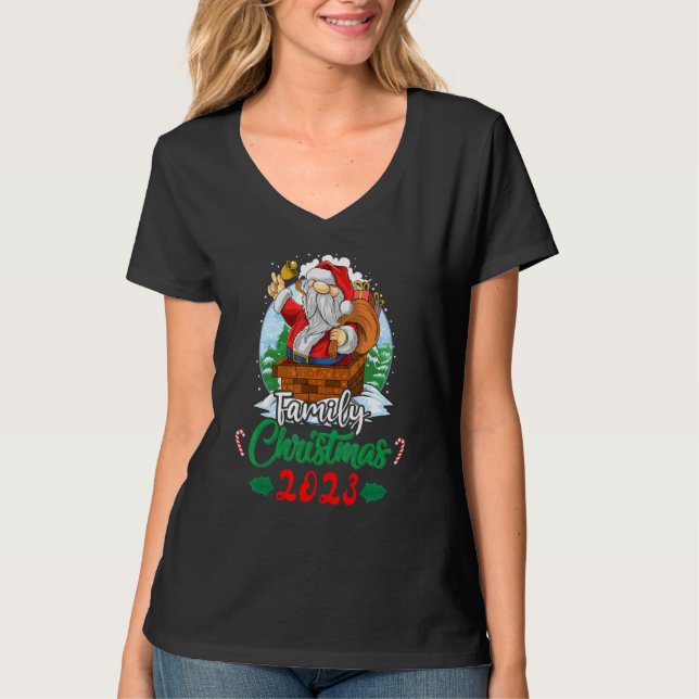 Family Christmas 2023 Matching  Squad Santa Elf  1 T-Shirt (Vorderseite)