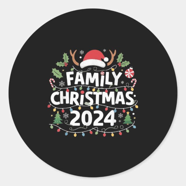 Family Christmas 2024 Matching Family Christmas Xm Runder Aufkleber (Vorderseite)