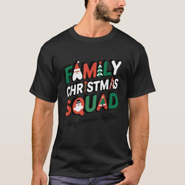 Family Christmas 2024 Matching Squad Santa Elf Fun T-Shirt (Vorderseite)