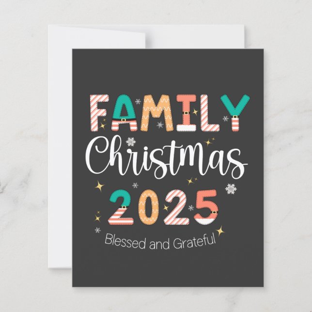 Family Christmas 2025 Blessed and Grateful  (Vorderseite)