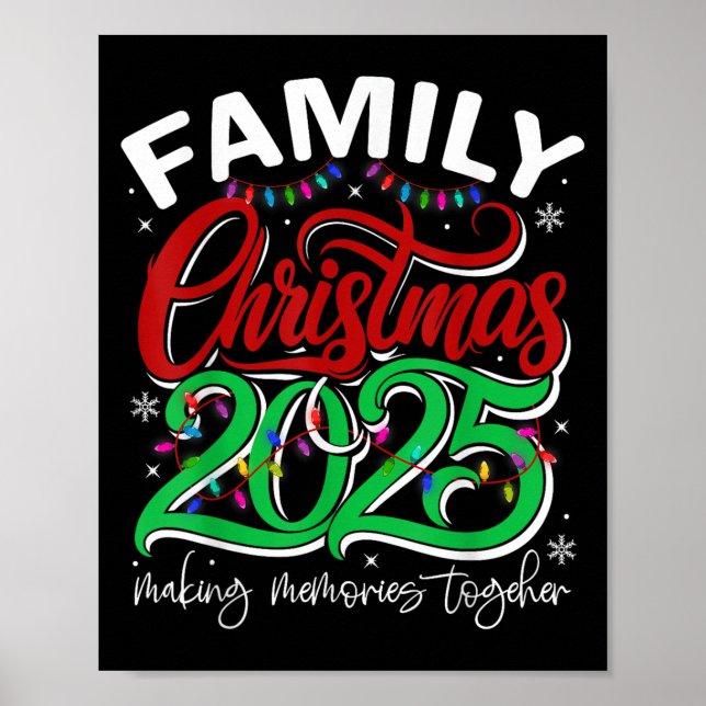 Family Christmas 2025 Funny Xmas Winter Couple Wom Poster (Vorne)