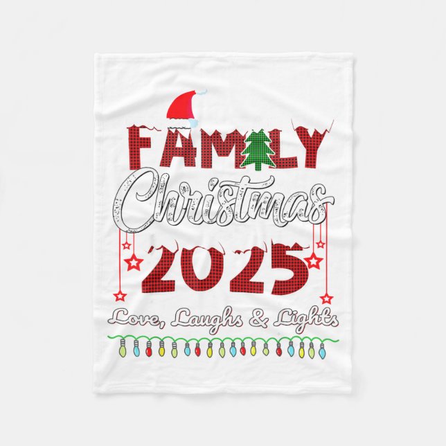 Family Christmas 2025 Love, Laughs And Lights Holi Fleecedecke (Vorderseite)
