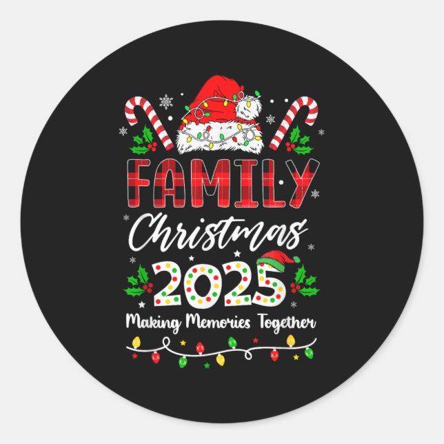 Family Christmas 2025 Matching Family Christmas Xm Runder Aufkleber (Vorderseite)