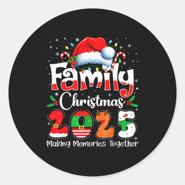 Family Christmas 2025 Matching Family Christmas Xm Runder Aufkleber (Vorderseite)