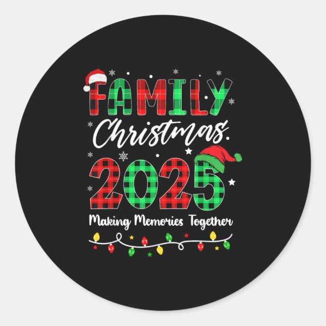 Family Christmas 2025 Matching Family Christmas Xm Runder Aufkleber (Vorderseite)