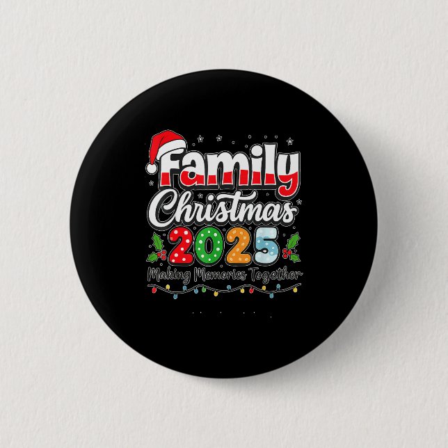 Family Christmas 2025 Matching Outfit Xmas Squad S Button (Vorderseite)