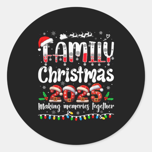 Family Christmas 2025 Matching Outfit Xmas Squad S Runder Aufkleber (Vorderseite)