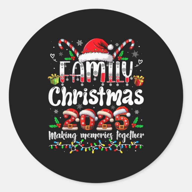 Family Christmas 2025 Matching Outfit Xmas Squad S Runder Aufkleber (Vorderseite)