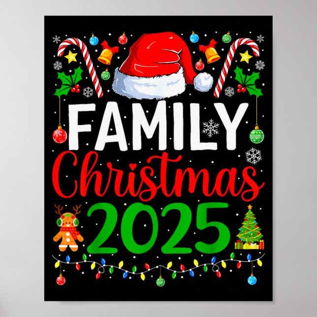 Family Christmas 2025 Matching Pajamas Xmas Family Poster (Vorne)
