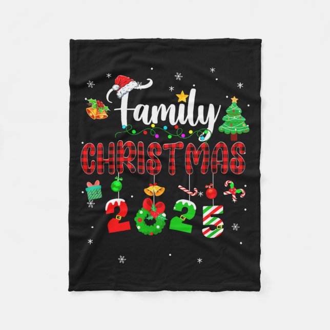 Family Christmas 2025 Matching Red Plaid Squad San Fleecedecke (Vorderseite)