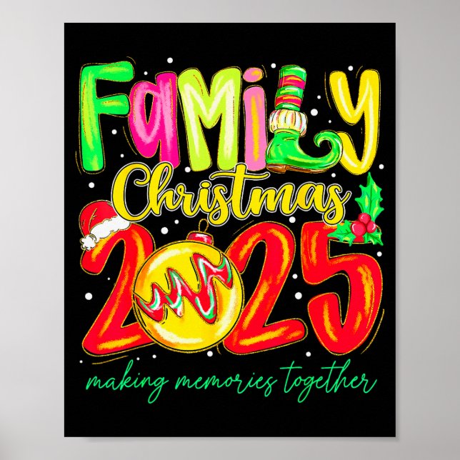 Family Christmas 2025 Matching Santa Tee Xmas Paja Poster (Vorne)