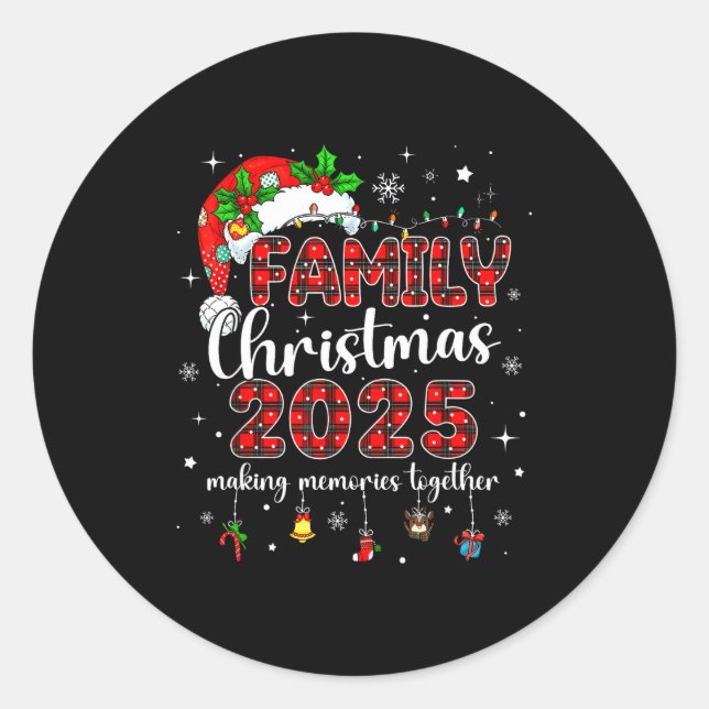 Family Christmas 2025 Matching Santa Tee Xmas Paja Runder Aufkleber (Vorderseite)