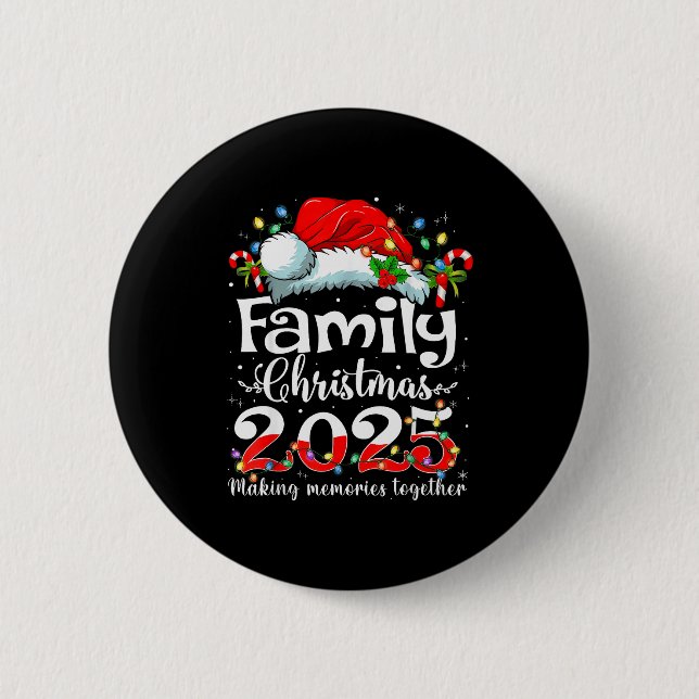 Family Christmas 2025 Matching Squad Santa Elf Fun Button (Vorderseite)