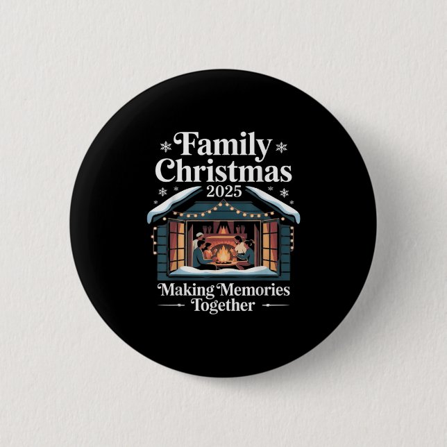 Family Christmas 2025 Matching Squad Santa Elf Fun Button (Vorderseite)