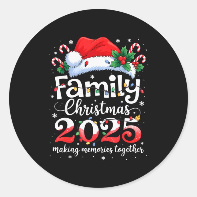 Family Christmas 2025 Matching Squad Santa Elf Fun Runder Aufkleber (Vorderseite)