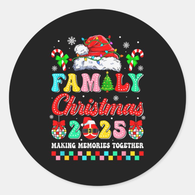 Family Christmas 2025 Matching Squad Santa Xmas Fu Runder Aufkleber (Vorderseite)