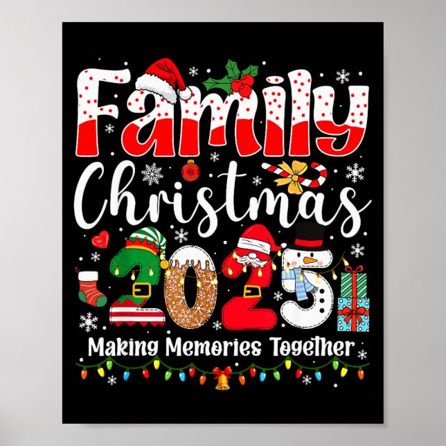 Family Christmas 2025 Matching Squad Santa Xmas Li Poster (Vorne)