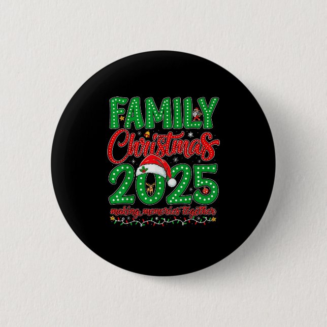Family Christmas 2025 Squad Santa Elf Xmas Matchin Button (Vorderseite)