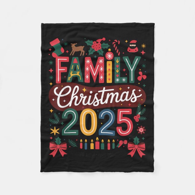 Family Christmas 2025 Squad Santa Elf Xmas Matchin Fleecedecke (Vorderseite)