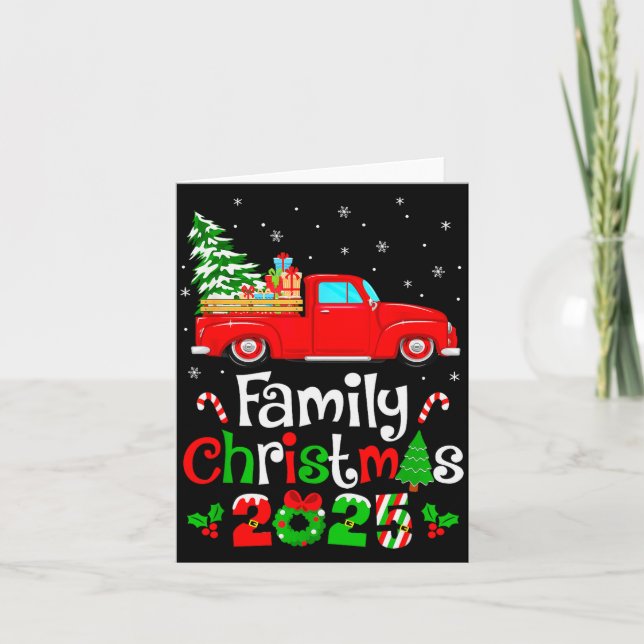 Family Christmas 2025 Truck Tree Squad Matching Xm Karte (Vorderseite)