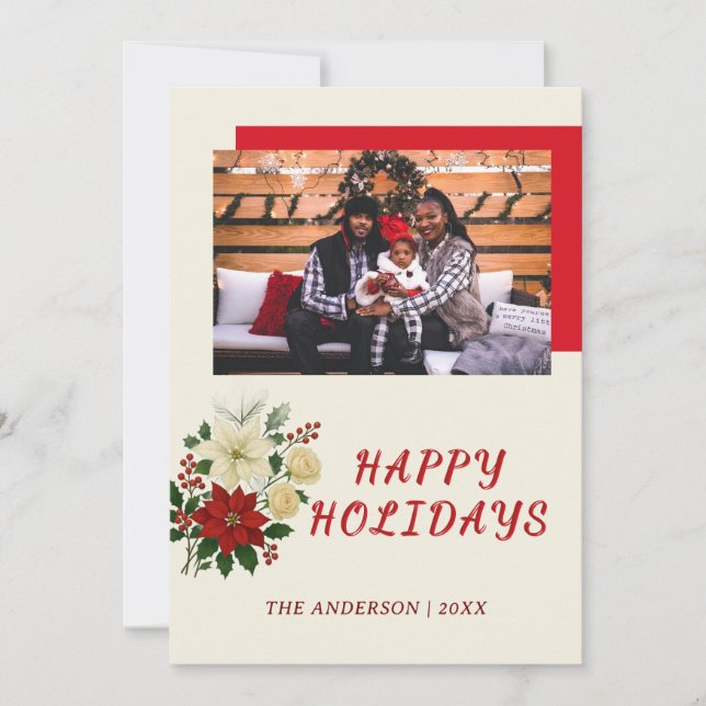 “Family Christmas Card | Happy Holidays Photo Card Dankeskarte (Vorderseite)