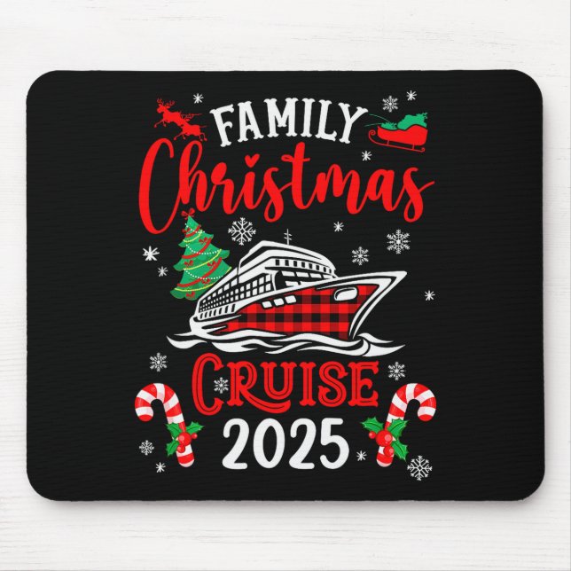Family Christmas Cruise 2025 Family Matching Merry Mousepad (Vorne)