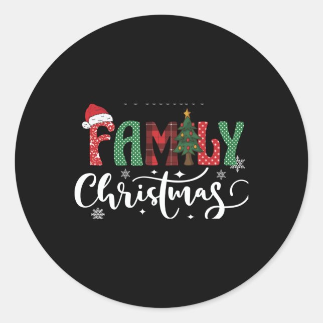 Family Christmas Group Matching Name T Shirt  Runder Aufkleber (Vorderseite)