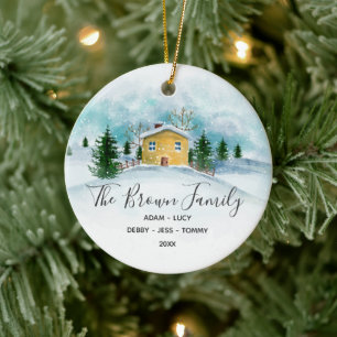 Family Christmas House Ornament Gift