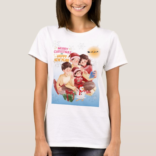 “Family Christmas in a Festive T-Shirt (Vorderseite)
