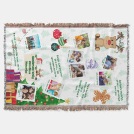 Family Christmas Memories Photo Collage Decke