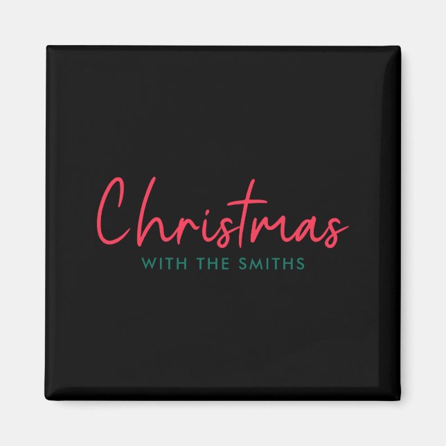 Family Christmas Modern Minimalist Family Name  Magnet (Vorne)