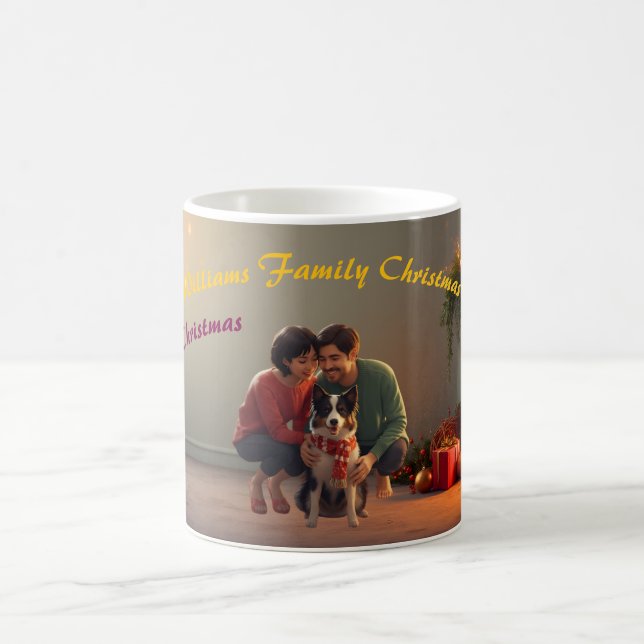 Family Christmas Mug with Border Collie – Cozy Hol Kaffeetasse (Mittel)