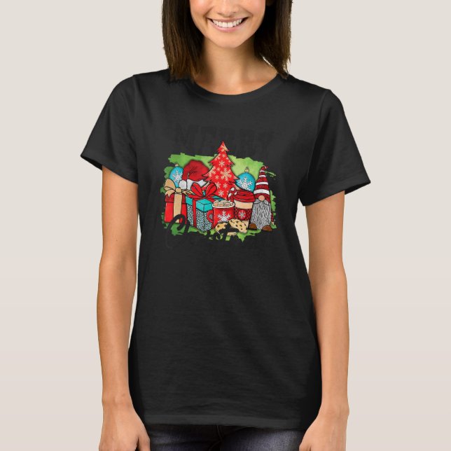 Family Christmas Pajama Red Gnome Merry Xmas Tree  T-Shirt (Vorderseite)